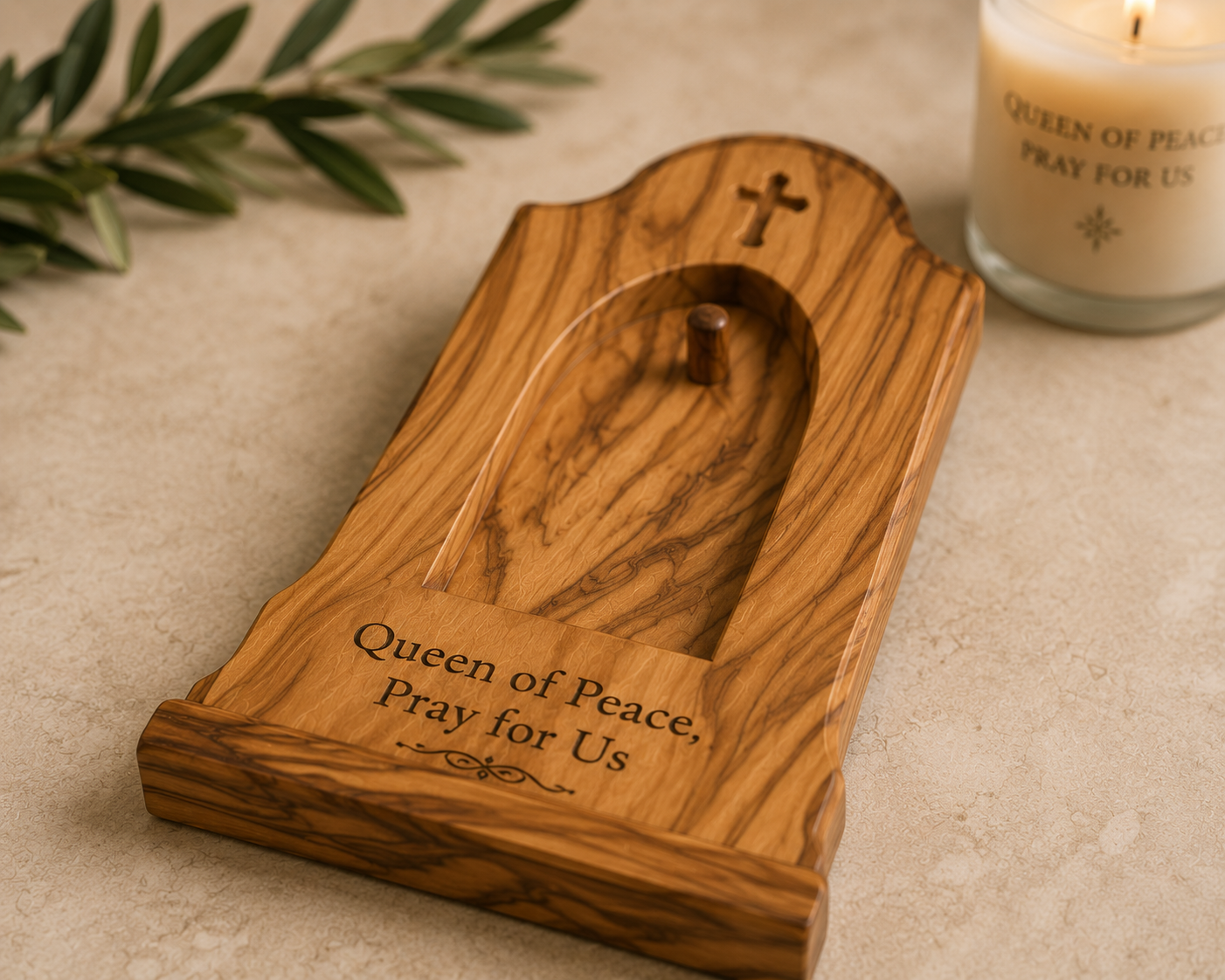 Olive Wood Rosary Holder - Image 3